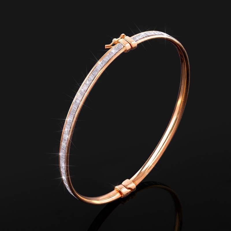 Sparkle Bangle Bracelet-(rose gold finished)